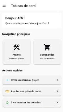 Application mobile Prise de cotes